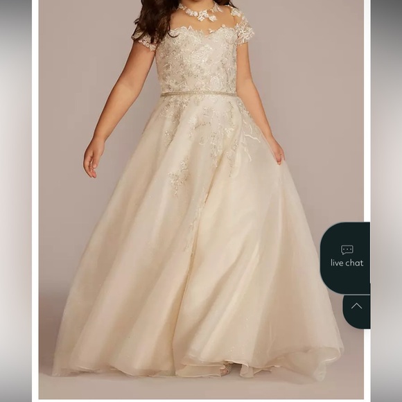 David's Bridal Ivory Kids Formal Dress - Picture 1 of 5
